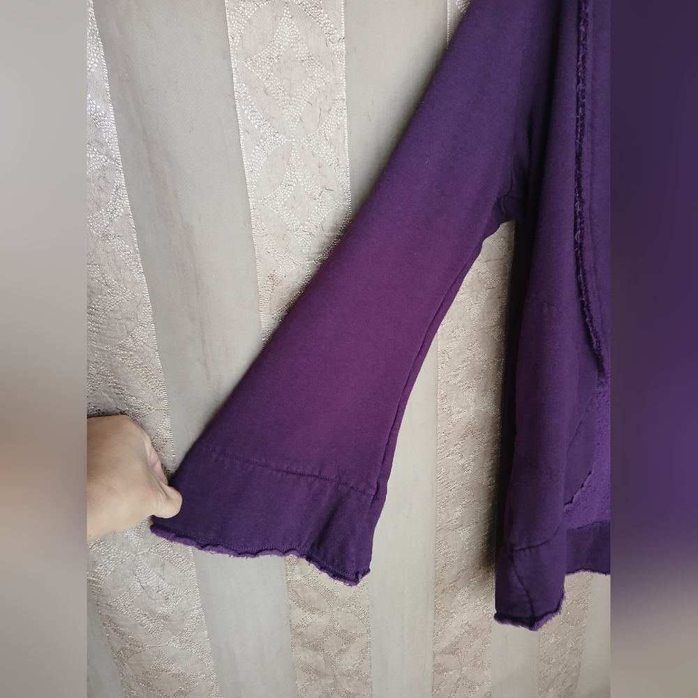 🏷️ Bryn Walker Women's Top Purple Open Front Sweater Cardigan #0306 - Picture 8 of 12